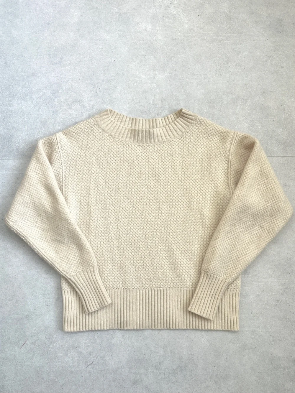 Everlane The ReCashmere Stroopwafel Crew Sweater - Bone | Size M
